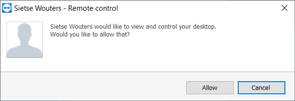 TeamViewer - Allow remote control