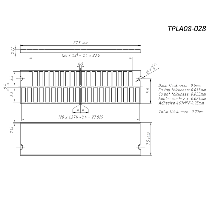 Dual-track absolute linear scale for POSIC's AP- encoders. The two tracks form a Nonius-scale with absolute stroke 9.6 mm