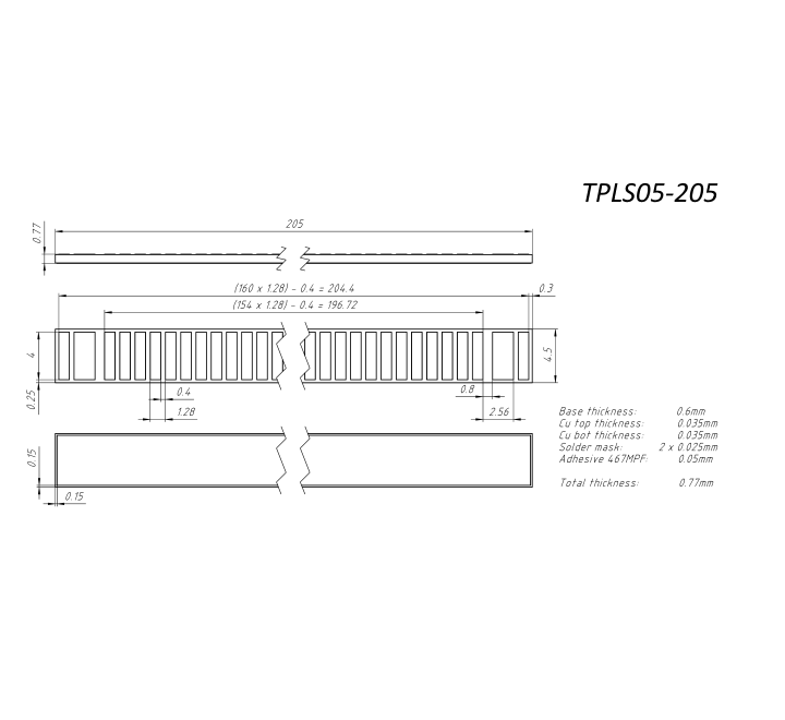 Einspuriger Linear-Massstab ohne Index mit Länge 205 mm für Linearencoder ID1102L und ID4501L