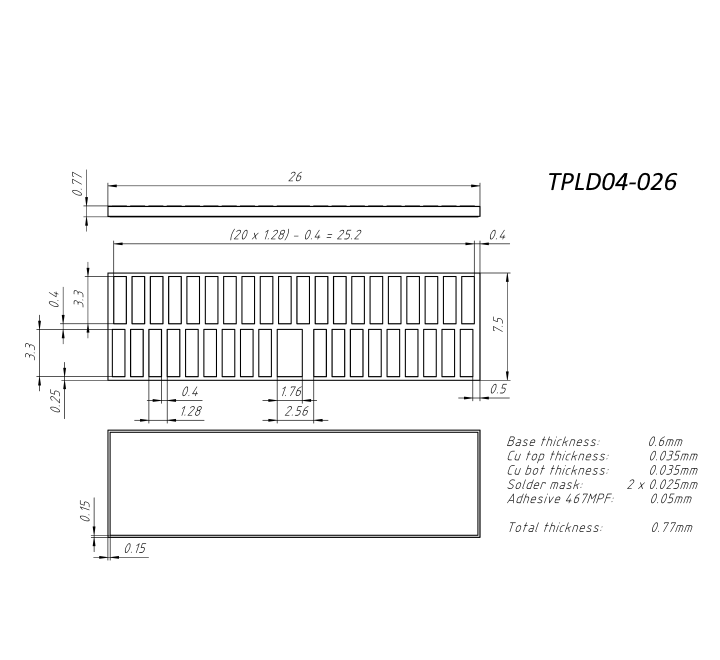 Dual-track linear scale with Index with length 26 mm for POSIC's linear encoders IT3402L and IT5602L