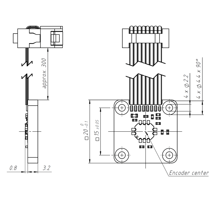 Encoder-Chip ID4501 auf einem Halter Typ A