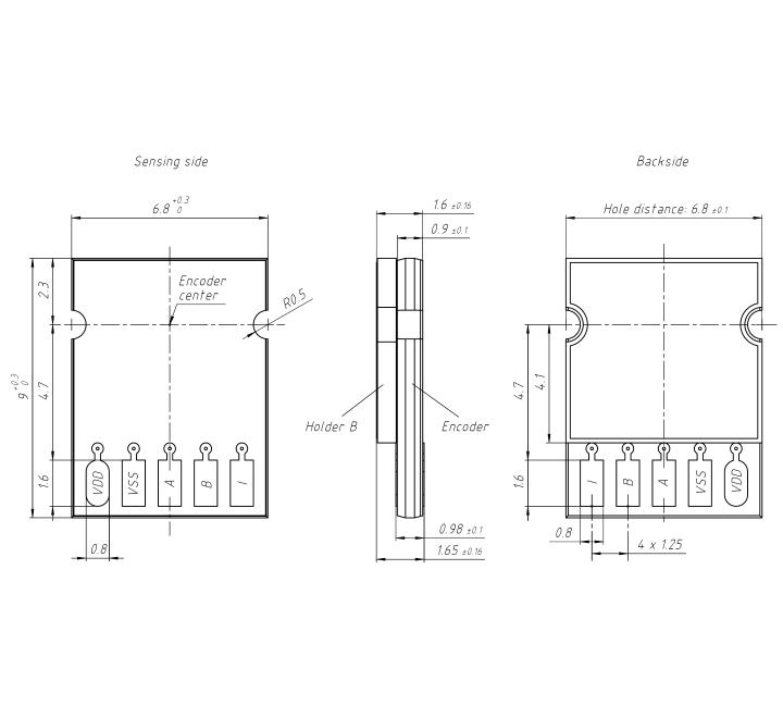 Technische Zeichnung Encoder ID1102