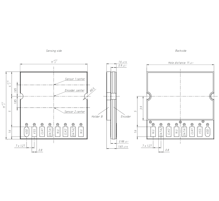 Dessin technique du codeur absolu AP3403