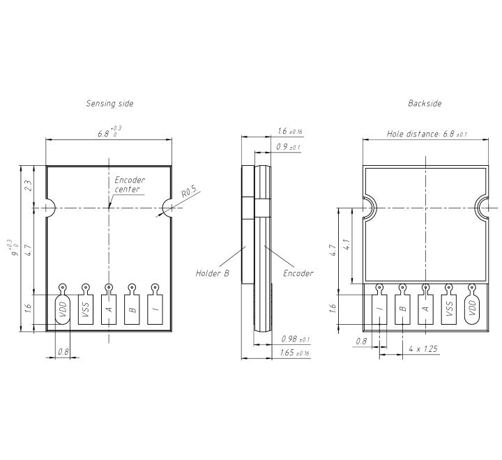 Technical drawing of the encoder ID1102