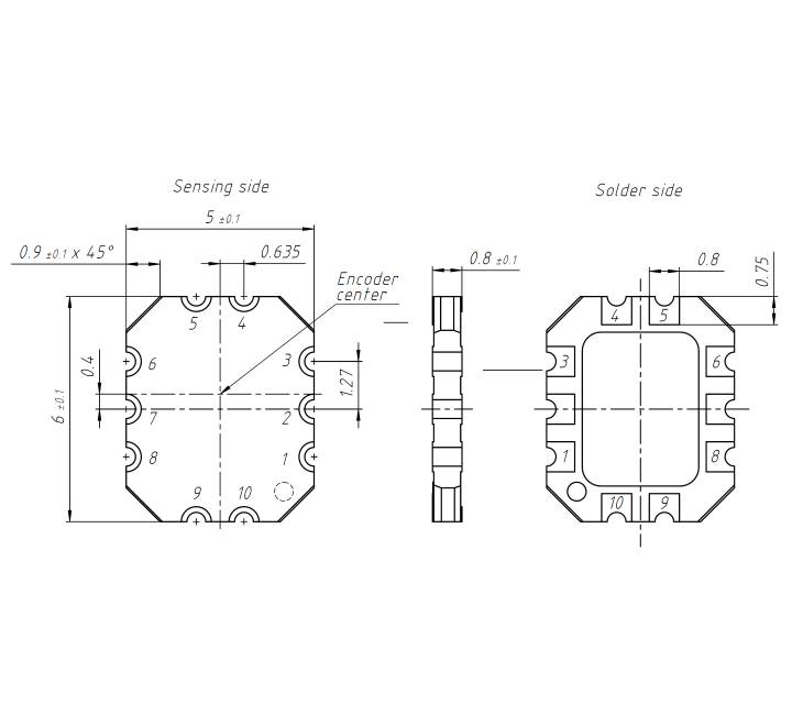 Dessin technique du codeur ID4501