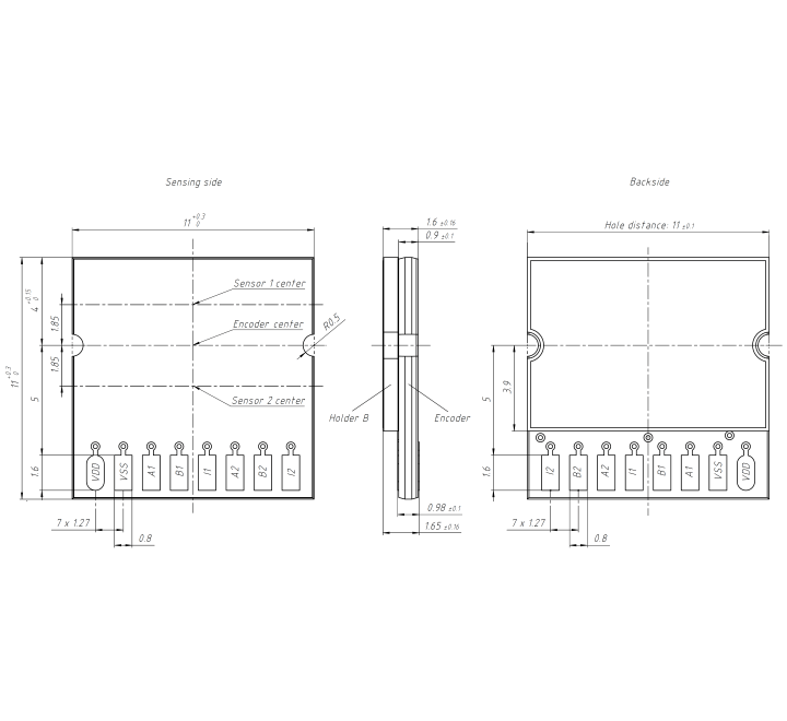 Dessin technique du codeur inductif IT3402