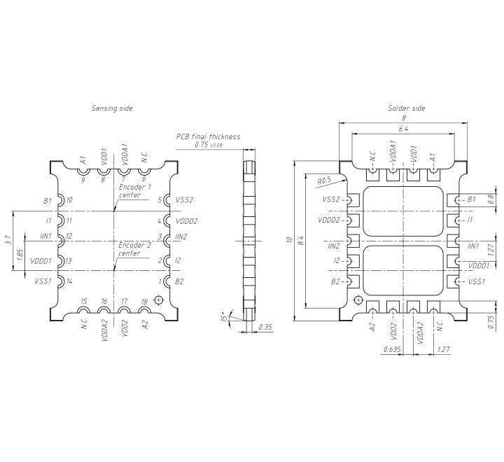 Dessin technique du codeur inductif IT5602